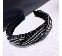 Hair Band Female Korean Fashion Braided Wide-Brimmed Hair Bundle Wild European and American Feng Shui Diamond Net Celebrity Press Hair Band Hairpin Headdress
