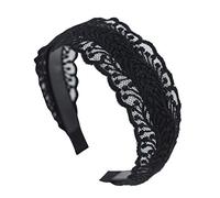 Hair Band Female Korean Simple Hair Hole Headband Sweet Pressure Hair Female Wash Hair Accessories Wild Wide Edge Non-Slip Hairpin Out (Color : Black)