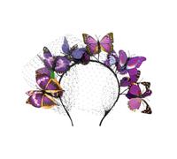 Hair Band for Three Dimensional Butterflies Purple Wedding Brides