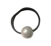 Hair Band Korean Version Of The Big Pearl Black Hair Rope Tied With Ponytail Rubber Band Headdress High End Feeling Tie Feminine Temperament Head Rope Pull Through Tool (White, One Size)