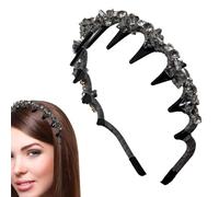 Hair Band with Crystals and Teeth - Non-Slip Decorative Headband for Women Girls Bridesmaids Bride Events Weddings Parties Festival
