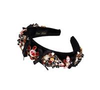 Hair Band，Women's Fashion Bowknot Diamond Pearl Headband Retro Thick Sponge Headband Wide Edge Hair Accessories