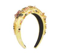 Hair Band，Women's Fashion Elaborate Flowers Hair Band Yard Embroidery Fabric Hair Hoop Temperament Fashion Hair Accessories(Yellow)