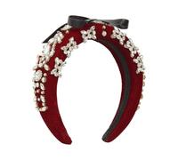 Hair Band，Women's Fashion Sponge Velvet Heavy Made Headband Diamonds Bow Hair Band Temperament Crystal Hair Accessories for Women Girls(Black)