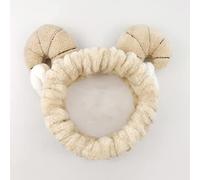 Hair Bands 1PC Soft Flannel Headbands Cute Sheep Horn Elastic Hair Band Ultra Soft Hairlace Cosmetic Beauty Tool For Washing Face Shower Spa Facial Mask Skin Care(White)