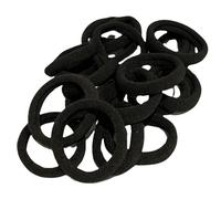 Hair Bands Bobbles Elastics Thick Endless Design Snag Free Bright Colours - 20 Pack (Black)