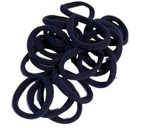 Hair Bands Bobbles Elastics Thick Endless Design Snag Free Bright Colours - 20 Pack (Navy Blue)