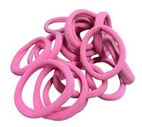 Hair Bands Bobbles Elastics Thick Endless Design Snag Free Bright Colours - 20 Pack (Pink)