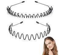 Hair Bands for Men 2 Pcs Non-Slip Sports Fashion Headband Metal Hair Band for Men for Outdoor Sports, Weddings And Daily Wear