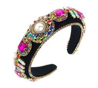hair bands for women BKSYOFU Baroque Hair Accessories Women's Wide Side Wash Colorful Diamond Hair Bands