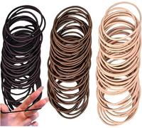 Hair Bands, Hair Bands For Women 200 Piece Ultra Thin Snag-Free Elastic Bands for Fine Hair, No Metal Gentle Ponytail Holders for Women/Girls/Kids, Coffee Colored Everyday Hair Accessories