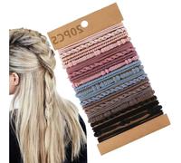 Hair Bands No Damage Elastic Boho Bracelets | 20 Pieces Hair Bands Ponytail Holders for Girls Running Work Doing Chores Travel Biking Hiking Daily Cooking Dating