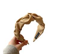 Hair Bands,Pack of 1 Headbands for Women, Solid Colour Wide, Boho Band, Fabric, Accessories, Headpiece(Khaki)