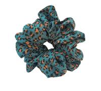Hair Bands,Pack of 1 Multicoloured Large Scrunchies, Women Retro Fabric Band Bobbles Soft Elastic Elegant Accessories(Leopard Green)