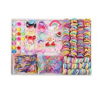 Hair Bands Set - Multicoloured, Pony Rings, Soft Elastic Closures | Styling Supplies Beauty Adorable Multi Scene Girls Holiday Gift Box