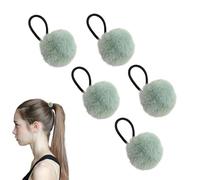 Hair Bands with Pom Poms - Ponytail Holders - Hair Rope with Coloured Balls | Elegant Hair Bands with Balls of Hair Bands Elastic Bands for Hair Rings with