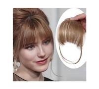 Hair Bangs Clip In Bangs Clip In Hair Extensions, Brown Black Air Bangs Fringe with Temples Hairpieces for Women Curved Bangs Clip in Bangs(Color:Q32-27)