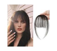 Hair Bangs Clip In Bangs Clip In Hair Extensions, Brown Black Air Bangs Fringe with Temples Hairpieces for Women Curved Bangs Clip in Bangs(Color:Q32-Black-brown)