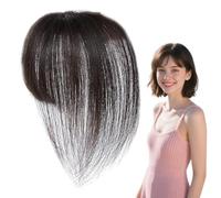 Hair Bangs Invisible Hair Topper, Natural Adjustable Breathable Hairpiece with Hairpin, Lightweight Wig Cover for Styling, Cosplay, Hairs Loss, Daily Use, and Balding Solutions