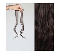 Hair Bangs Side Air Bangs, Long Wavy Curly Clip in Bangs Front Side Bangs for Women Daily Use 2 PCS Set Long Temples Natural Synthetic False Fringe Bangs Bangs Extension(Deep brown)