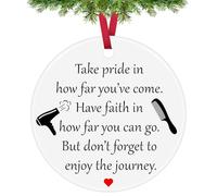 Hair Barber Hairdresser Gift Christmas Ornaments Hair Stylist Inspirational Gifts Cosmetology Graduation Ceramic Ornament Beautician Coworker Christmas Birthday Present