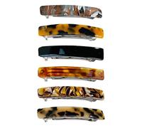 Hair Barrettes, 6X French Barrette Fine Hair Clips, 2.95×0.47 Inch, Versatile No-Slip Tortoiseshell Clamps for Daily Wear, School, Traveling, Commuting, Girls, Women