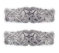 Hair Barrettes Vintage Braided Hair Clips Large Celtic Hair Clip Barrette Hair Slides for Women Hair Decoration Viking Hair Accessories Silver 2pcs