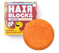 Hair Blocks - Solid Shampoo Bar (85g) for all hair types: Ginger & Agave Nectar Solid Shampoo Bar- with Jojoba oil & Provitamin B5 | Soap Free, Plastic Free | Plant Based | Natural | Conditioning