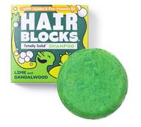 Hair Blocks - Solid Shampoo Bar (85g) for all hair types: Lime & Sandalwood Solid Shampoo Bar | Soap Free, Plastic Free | Plant Based | Natural | Conditioning