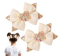 Hair Bow Clip 2 Pieces Non Slip Sparkly Hairpin
