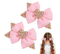 Hair Bow Clip 2 Pieces Sparkly Cute Barrette
