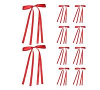 Hair Bow Clip, Bow Clip for Women | Silky Bow Clips 10 Pieces Hair Clips - Elegant Hair Bow Non-Slip Hair Accessories Long Satin Hair Accessories for Women and Wire