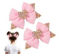 Hair Bow Clips 2 Pieces Sparkly Barrette