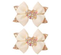 Hair Bow Clips 2 Pieces Sparkly Cute Barrette