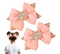 Hair Bow Clips for Girls 2 Pieces Non Slip Sparkly Hairpin