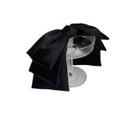 Hair Bow Satin Big Bow Hairpins Popular Hair Clip Women Sweet Solid Three-layer Drape Hairgrip Accessories Decorate(Black)