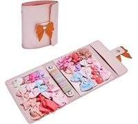 Hair Bow Storage Organizer, Leather Bow Organizer For Girls, Travel Hair Accessories Storage With Folding Design, For Baby Girl Bows Headbands Hair Clips Hair Ties Door Closet