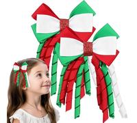 Hair Bows 2pcs Sturdy Christmas with Alligator Clips | Cloth Festive Design, Fine Craftsmanship, Stay in Place for Everyday Look and Seasonal Styling