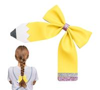 Hair Bows Clips, Pencil Design Yellow, Cute Accessory with Fun Design, Lightweight Clip with Secure Function, Girls Hair Set, Styling Use for Kids Children Holidays Celebrations Festivals Birthday Par