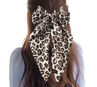 Hair Bows Leopard - Print Fashion Clip, Secure Metal Back Accessory, Large Stylish Hair Holder, Ponytail Braid Ornament, Comfortable Versatile Styling Component | for Women Girls Teens Adult