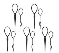 Hair Braid Maker Ponytail Styling Maker Ponytail Topsy Tail Loop Plastic Resin Hair Styling Tool Accessories Black 5 Set 10PCS Modeling Professional process