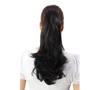 Hair / Braid Smooth Black Medium Length Ponytail Butterfly Clip 40 CM T400-2