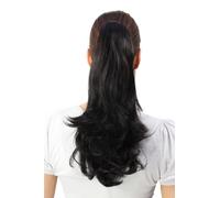 Hair / Braid Smooth Black Medium Length Ponytail Butterfly Clip 40 CM T400-2