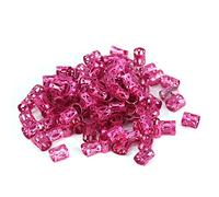 Hair braid tube, dreadlocks beads aluminium cuffs, mixed multi colours hair tube, decoration filigree tube, decoration filigree (red, purple, green, blue, gold, silver, rose red) (rose red)