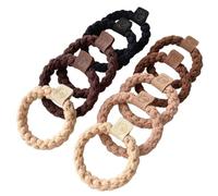 Hair Brands - Elastic Hair Bands, Ponytail Holders, Hair Scrunchies, Strong Hair Ties no Damage for Girls,Women(Set of 10-2 of Each colour - Natural Colours)