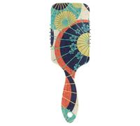 Hair Brush Colorful Japanese Umbrella Brown Gouache Anti-static Massage Hair Comb Wet And Dry Hairbrush Wetbrush for Thick Hair Detangling and Adding Shine