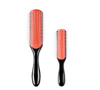 Hair Brush For Natural Curly Hair Black 9 row d3 Classic Styling Travel Denmin Deman Denham Nylon Detangling Bristle Detangler Wet Thin Thick Denim Wavy DPlastic Comb. Woman Man Gifts(black red)