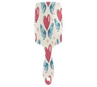 Hair Brush for Thick Curly Thin Long Short Wet or Adds Shine and Makes Smooth Comb Paddle Brush for Men Women Kid Ed Heart with Blue Wings