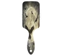 Hair Brush for Thick Curly Thin Long Short Wet or Adds Shine and Makes Smooth Comb Paddle Brush for Men Women Kid Eagle Flying by Moon Halloween Night