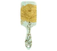 Hair Brush Grungy Retro Roses Bird Animal Yellow Paddle Brush Wet And Dry Hairbrush Wetbrush for Women Men Detangling and Adding Shine